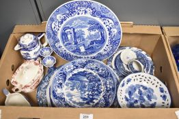 A selection of Wedgewood and similar blue and white ware, mainly comprising dinner plates etc.