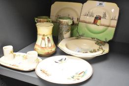 Two Royal Doulton bone china Harlem series plates sold together with similar vases etc.
