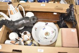 A Burslem Ware 'Barleigh' pattern part coffee set sold alongside a group of German porcelain bowls