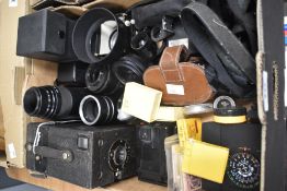 A selection of camera accessories. Four flash units - Sunpak auto140, Rollei E 15B, Olympus T 32,