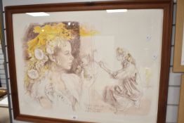 After John Stanton Ward (British 1917-2007) colour print 'Flora Gave Me fairest Flowers' within a