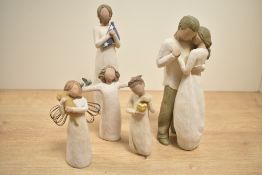 A group of five Willow Tree figures/figurines comprising 'Promise', 'Keepsake', 'Angel of