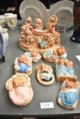 A group of Pendelfin rabbits figures, hand painted and having paper label to base, to incude