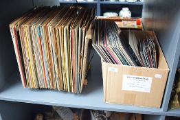 A selection of vinyl records, 7 and 12inch, 45 and 33rpm, various genres and tastes
