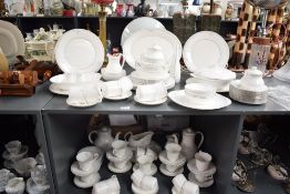 An extensive selection of Royal Doulton 'carnation' dinnerwares , including tea and coffee pots