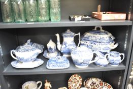 A selection of Copeland Spode blue and white Italian pattern wares to include teapot and gravy