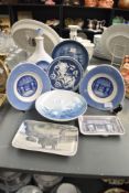 A selection of continental porcelain to include two Royal Copenhagen dishes, one depicting a bison