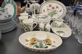 An assortment of Portmerion items, varied Botanic Garden patterns, comprising twelve pieces