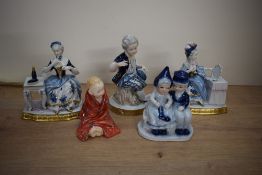 A Royal Doulton bone china figure 'This Little Pig' HN 1793 sold together with a group of four