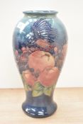 A large and attractive Moorcroft Pottery 'Finches' pattern baluster vase, tube-lined in the
