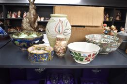 An Adam's English pottery bowl sold alongside a larger Maling Ware 'Dragon' pattern bowl etc.