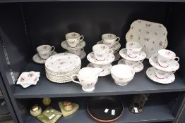 A Shelley bone china 'Charm' pattern part dinner/tea service, comprising thirty eight pieces
