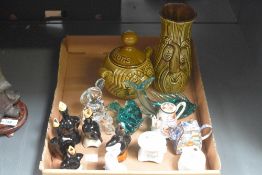 A Sadler crying onion pot with a similar celery vase, sold together with miniature teapots and