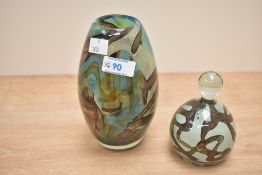 An attractive Mdina glass vase of ovoid form with typical design signed to base 17.5cm sold along