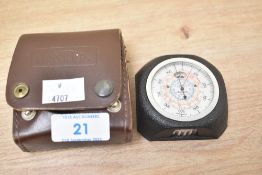 A Thommen Swiss 6000m Altimeter, with leather case.