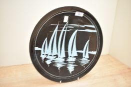 A large Poole Pottery 'Aegean' pattern plate, diameter measures 34cm.