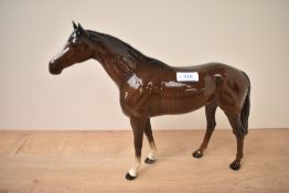 A Beswick Pottery Large Racehorse model number 1564 designed by Arthur Gredington in brown gloss