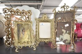 A group five of attractive vintage brass photograph frames