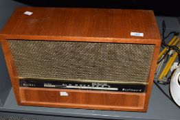 A large vintage Hacker radio, measures 46cm x 17 cm x 29cm.