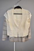 Four 1950s ladies summer party tops comprising three crochet styles with various cuts and details