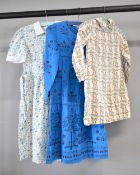 Six 1970s and later girl's dresses, for ages between toddler and ten, approximately, includes