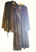 Two vintage fur coats, to include a MINK SAGA jacket in deep chocolate brown mink, and another