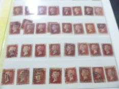 GB QVIC PLATED 1d RED COLLECTION 71-224, FINE USED 3 Pages of Lindner leaves with a fine plated