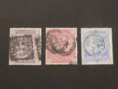 GB 1883 TRIO OF HIGH VALUES, 2/6- TO 10/- ALL FINE USED Trio of high values from 1883 with 2/6- with