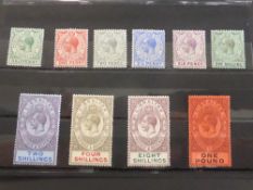 GIBRALTAR 1912 GV SET OF 10 DEFINITIVES MINT (MULT CROWN CA WMK) SG 76/85 Fine mint set of the GV