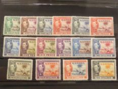 GAMBIA 1938-46 GVI DEFINITIVES, SET OF 16 IN CARD ALL MINT (SG 150/161) Card with the full set of