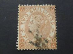 GB 1880 2 SHILLING BROWN PL1 FINE USED (SG121) An attractive example of this higher value from
