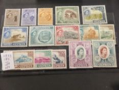 CYPRUS 1955 QEII DEFINITIVES SET OF 15, MINT (SG173/187) Card with full run of the 1955