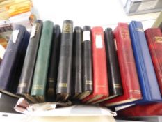 WORLDWIDE, COLLECTION IN 12 VOLUMES + LARGE SHOEBOX OF LOOSE (OFF PAPER) World collection of