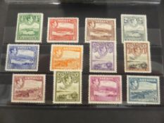 ANTIGUA GVI 1938-48 DEFINITIVES, SET OF 12 MINT Card with mounted mint set of 12 of the GVI