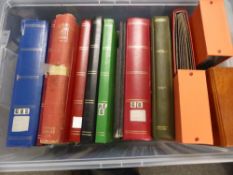 GREAT BRITAIN & CHANNEL ISLANDS 15 VOLUMES COLLECTION ALL ERAS SEEN Tub with 15 collections from