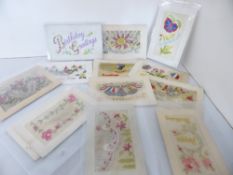 POSTCARDS, RANGE OF 14 WWI SILK POSTCARDS INCLUDING ROYAL IRISH RIFLES Batch of WWI era Silks with