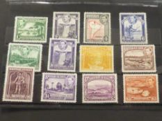BRITISH GUIANA GVI 1938 DEFINITIVES SET OF 12 ALL MINT (SG308a/19) Card with the set of 12