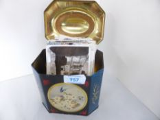 POSTCARDS, OLD TIN WITH APX 50 CARDS MOSTLY TOPOGRAPHICAL Old tin with a range of about 50