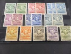 BASUTOLAND GVI 1938 SET OF 11 DEFINITIVES + SHADES, ALL MOUNTED MINT Card with set of 11 definitives