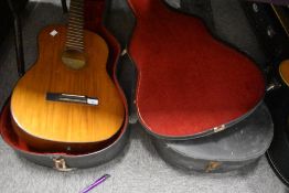 A vintage spanish classical guitar (af) Rosetti Schaller Scholar no 007, sold with two cases
