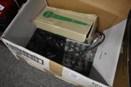 An Audio Technica PR40L microphone , with original box and a Eurorack MX 602A mixer etc
