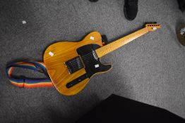 A composition self build electric guitar, in the telecaster style