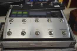 A TC Helicon Voice Live Three Guitar and Vocal effects pedal board with multi looper and switch