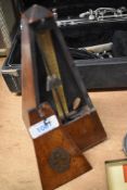 A traditional mahogany cased metronome 'Metronome de Maelzel'