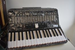 A Stephanelli 96 bass accordion, in excellent condition with fitted case