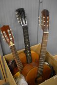 Three acoustic guitars including Aria