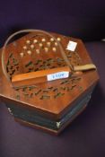 A traditional wooden cased concertina , 30 button, no case