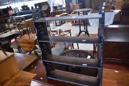A 19th Century oak open bookshelf in the Gothic style, width approx. 58cm