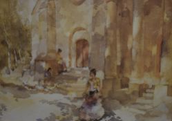 After William Russell Flint (British 1880 - 1969) a pair of lithographs, the first 'Re-painting