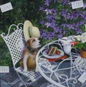 *Local Interest* Lesley Newman (British Contemporary) Acrylic on board 'Temptation' , depicting a